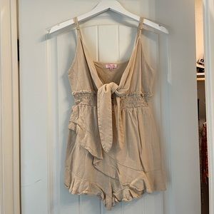 Pink Lily tie front romper!